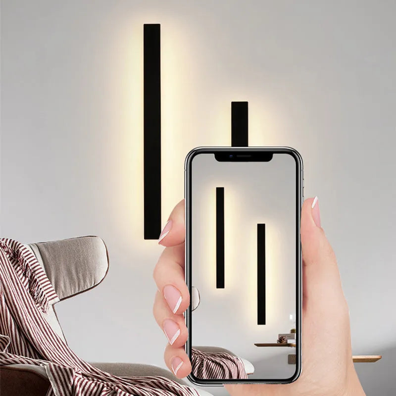 Minimalist Linear Black Outdoor Wall Lamp has no stroboscopic effect