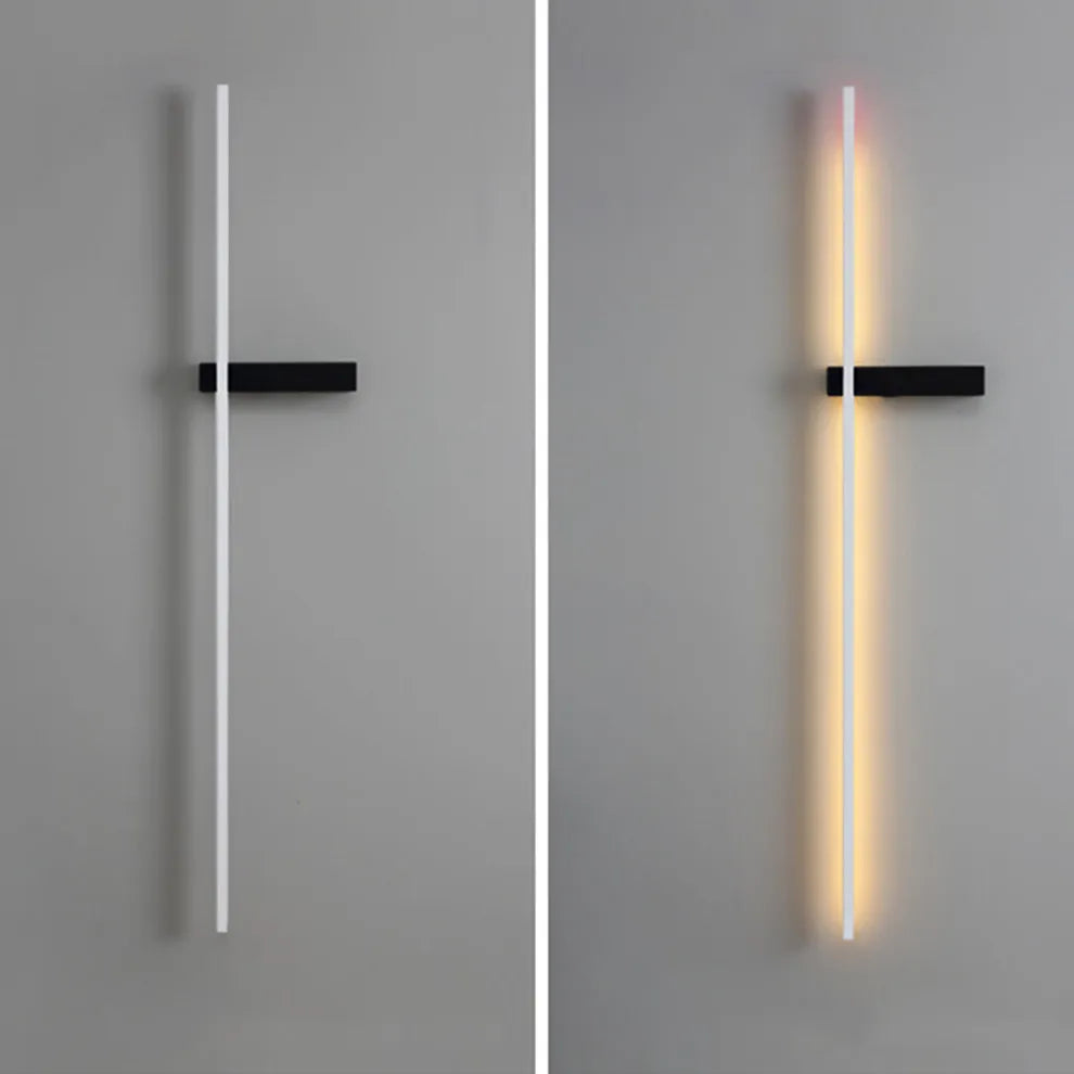 Minimalist Wall Lamp Linear Comparison of the light when it's on and off