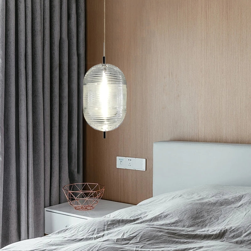 Modern Black Pendant Light Designer Bedroom 29cm