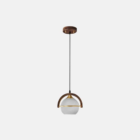 Modern Wood Pendant Light Acrylic Spherical Bedroom