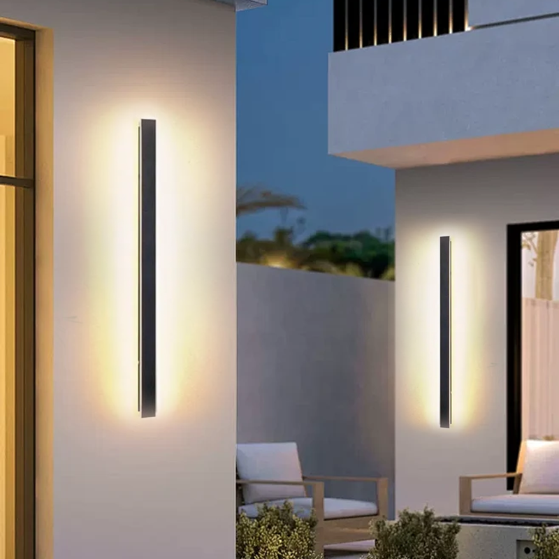 Modern Black Wall Light Metal Acrylic Outdoor