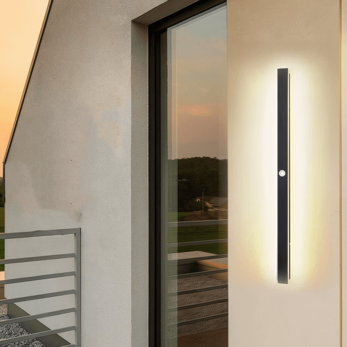 Modern Black Wall Light Metal Acrylic Outdoor