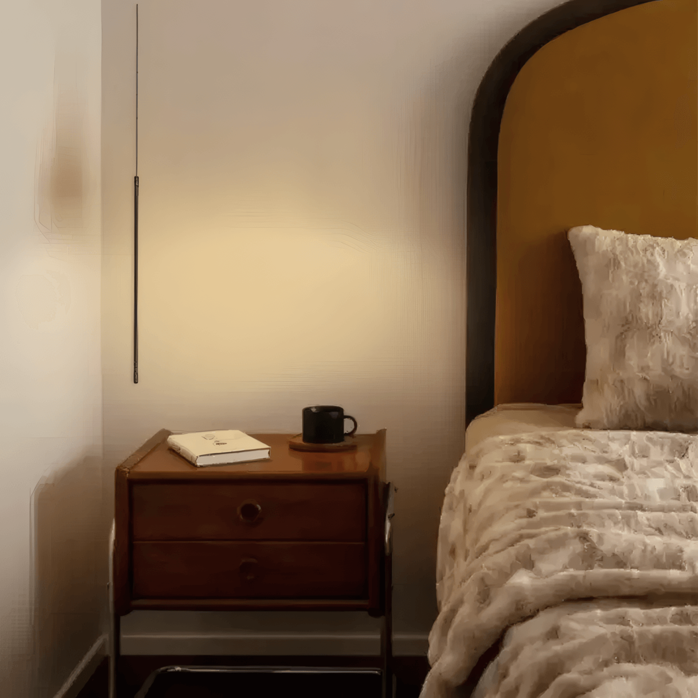 Minimalist Black Pendant Light Linear Bedroom
