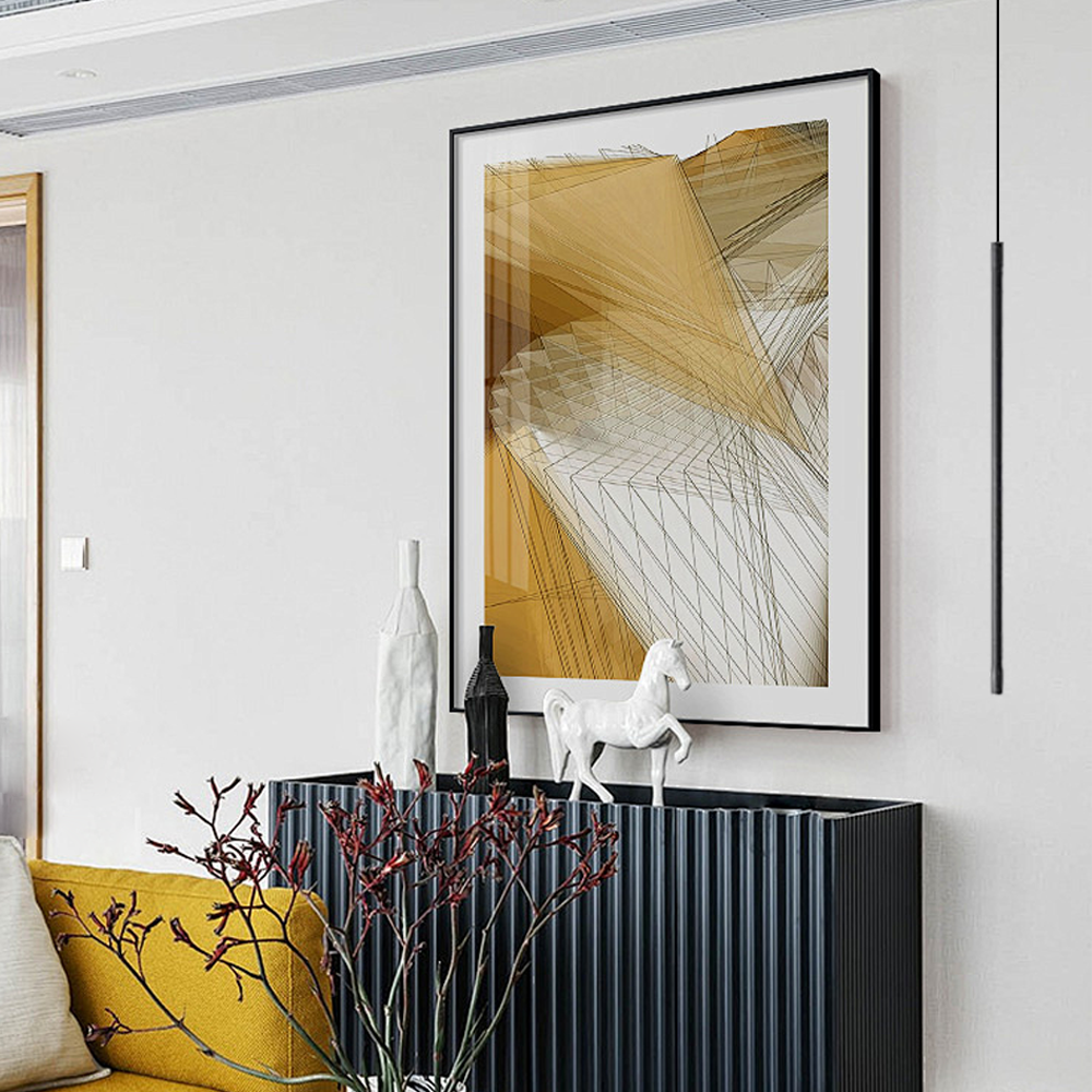Minimalist Black Pendant Light Linear Living Room