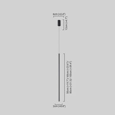 Minimalist Black Pendant Light Linear Size