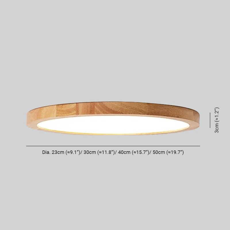 Modern Wood Ceiling Light Wood Acrylic Round Living Room