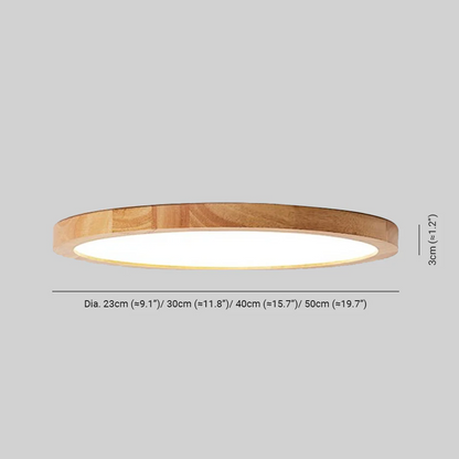 Modern Wood Ceiling Light Wood Acrylic Round Living Room