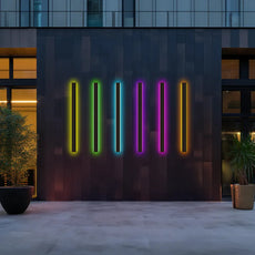 Minimalist Linear Black Outdoor Wall Lamp RGB Hotel