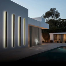 Minimalist Linear Black Outdoor Wall Lamp Villa