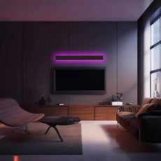 Minimalist Linear Black Sensor Outdoor Wall Lamp RGB Living Room