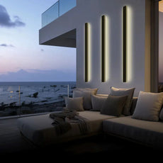Minimalist Linear Black Sensor Wall Lamp Outdoor 