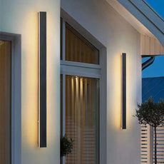 Minimalist Linear Black Sensor Wall Lamp Outdoor Villa