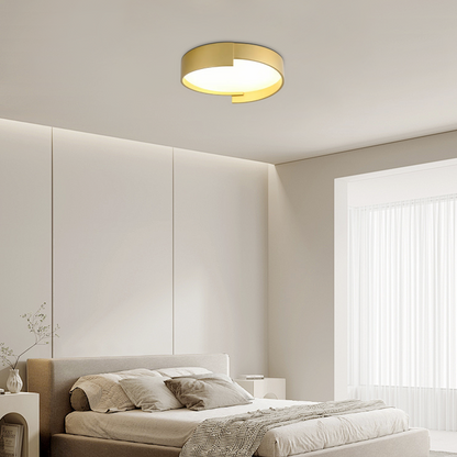 Modern White/Gray Ceiling Light Metal Acrylic Round Bedroom