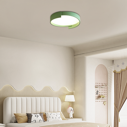 Modern White/Gray Ceiling Light Metal Acrylic Round Bedroom