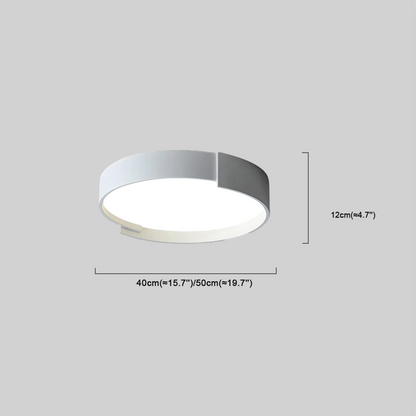 Modern White/Gray Ceiling Light Metal Acrylic Round Bedroom