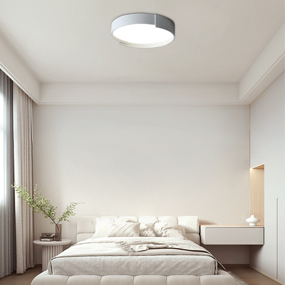 Modern White/Gray Ceiling Light Metal Acrylic Round Bedroom