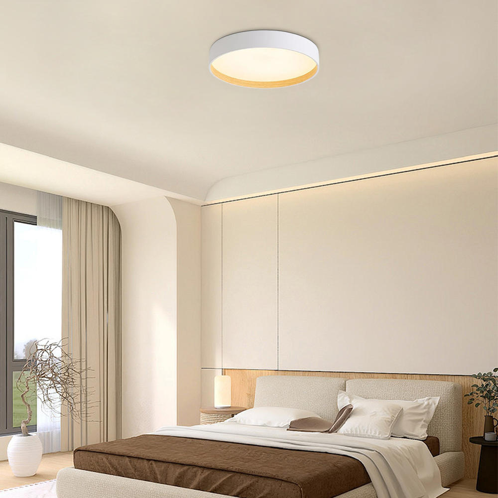 Modern Black/Gray Ceiling Light Metal Acrylic Round Bedroom