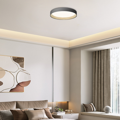 Modern Black/Gray Ceiling Light Metal Acrylic Round Bedroom