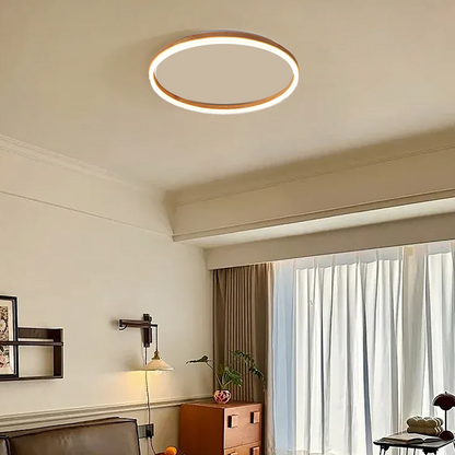 Minimalist Ceiling Light Wood Acrylic Round Study Room