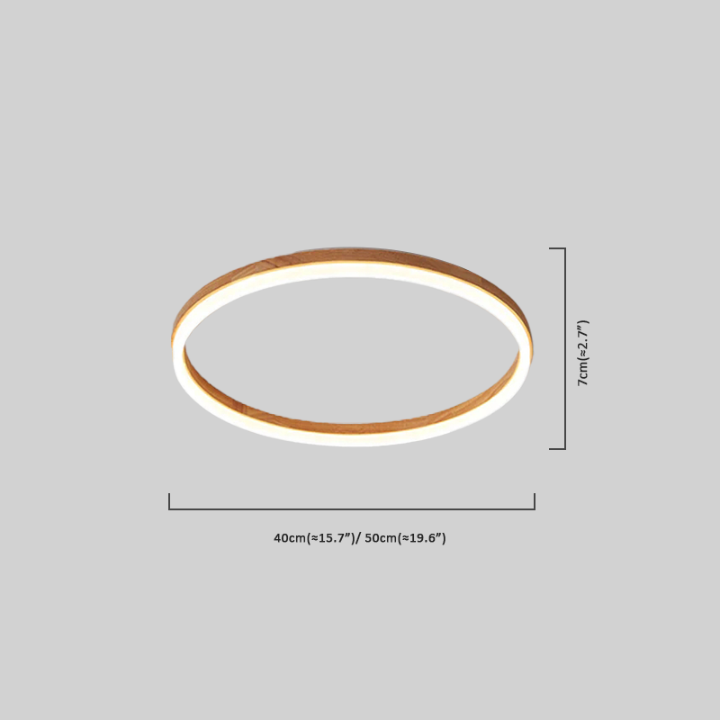 Minimalist Ceiling Light Wood Acrylic Round Study Room