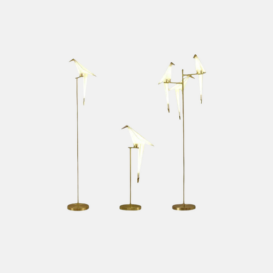 Art Deco Gold Bird Floor Lamp 