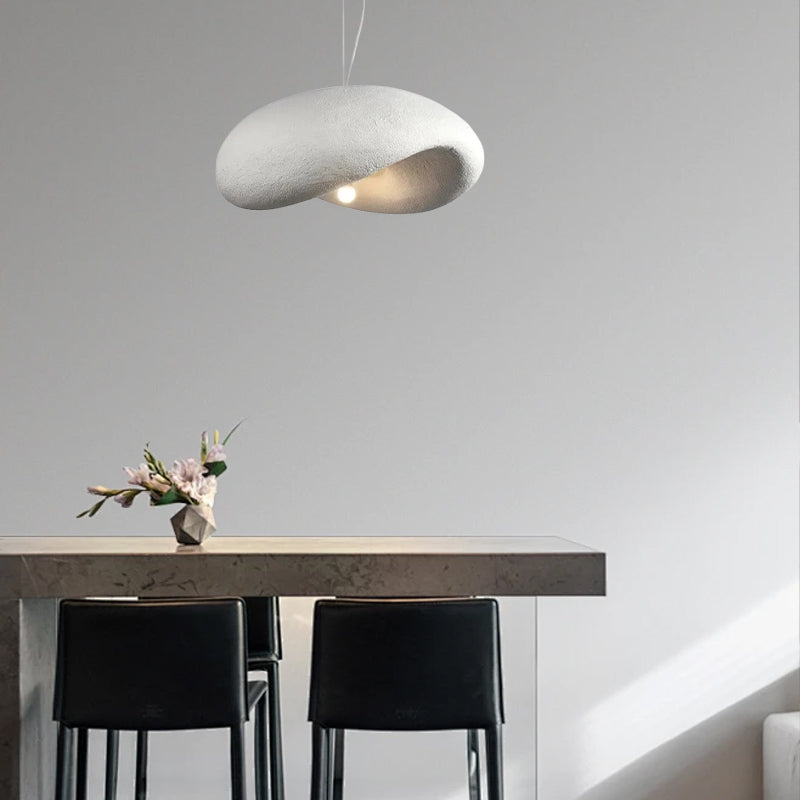 Modern White Pendant Light Polystyrene Dome Kitchen Island