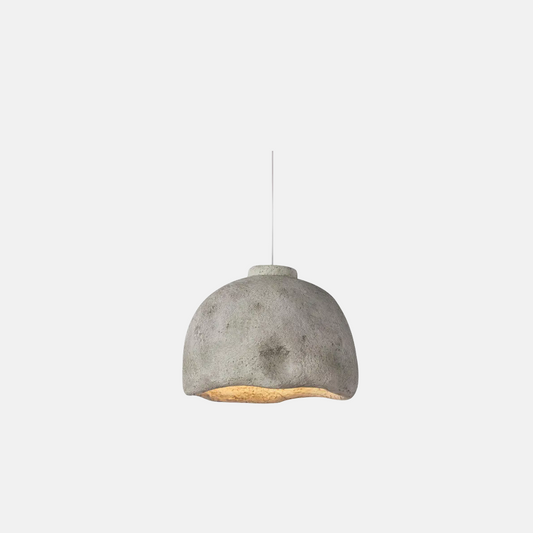 Designer Gray Pendant Light Metal Hooded Living Room