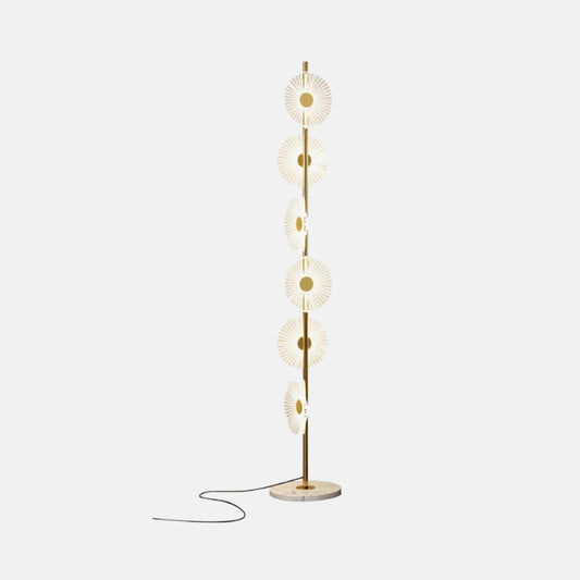 Art Deco Gold Floor Lamp Metal Acrylic Living Room