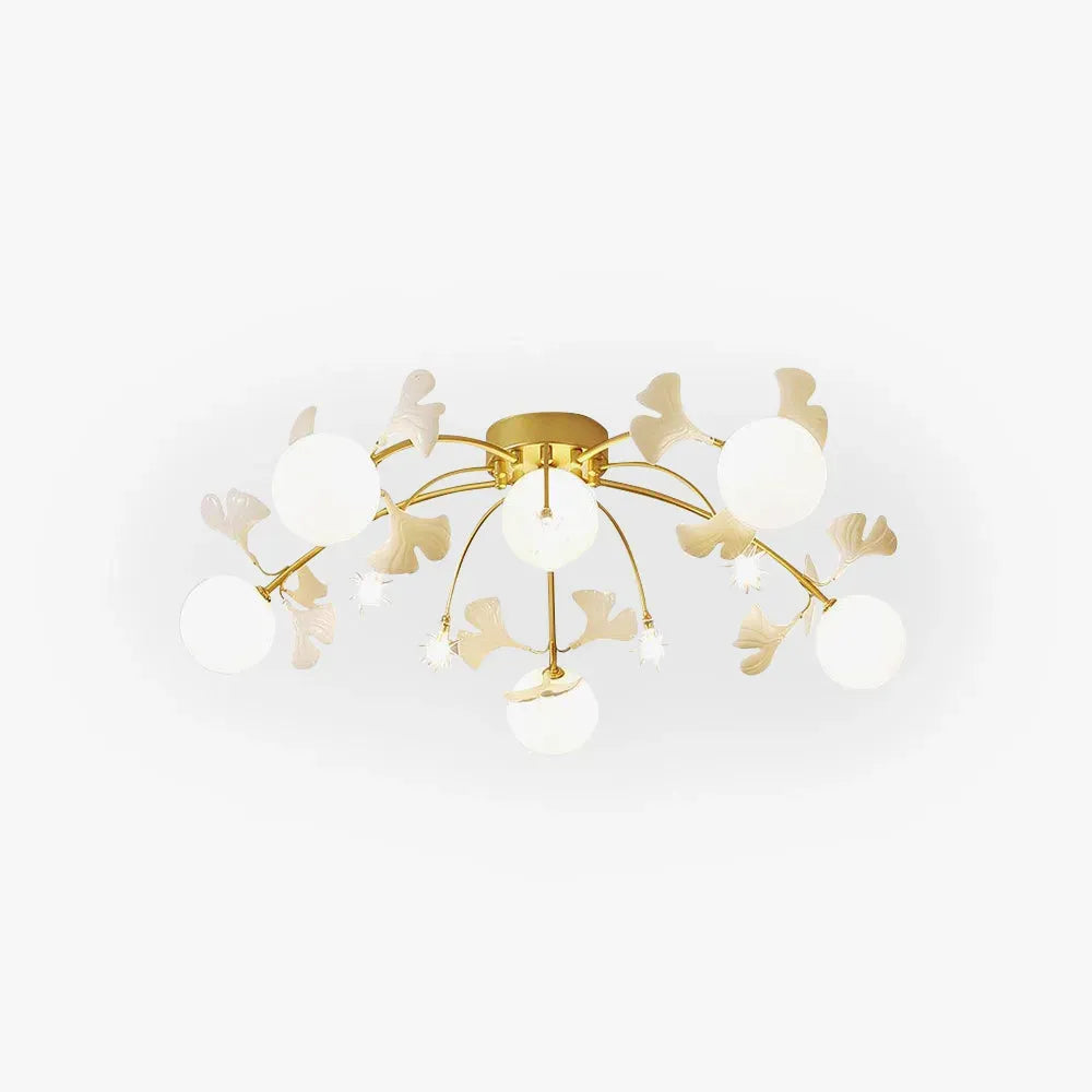 Designer Gold/White Ceiling Light Metal Ceramic Study Room