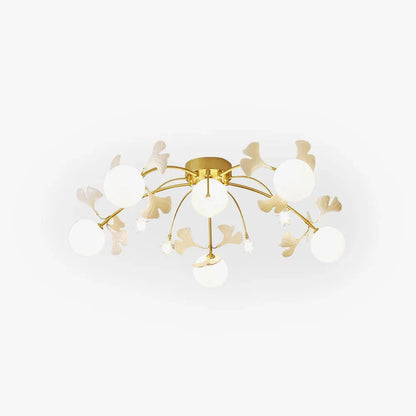 Designer Gold/White Ceiling Light Metal Ceramic Study Room