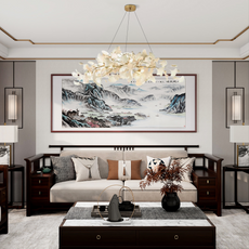 Art Deco Chandelier Ginkgo Living Room