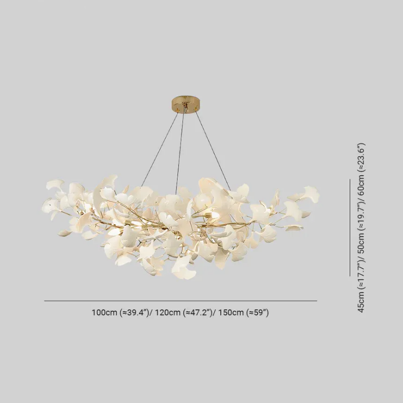 Modern White/Gold Pendant Light Metal Living Room