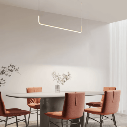 Minimalist Black Gold Pendant Light Metal Aceylic Linear Living Room