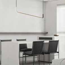 Minimalist Black Pendant Light Linear Dining Room 90cm