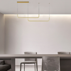 Minimalist Gold Pendant Light Linear Dining Room 120cm