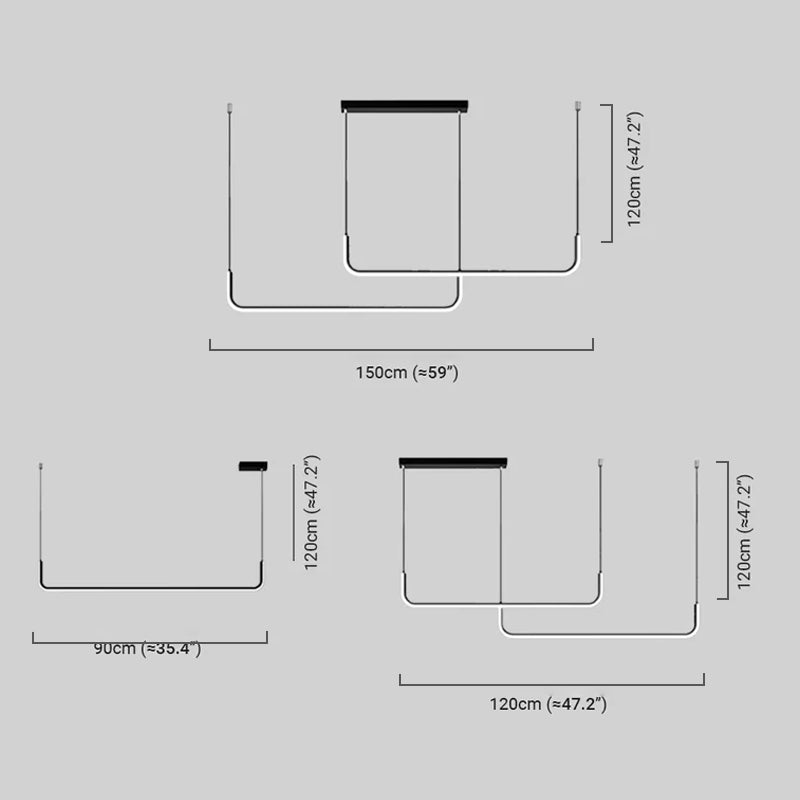 Minimalist Pendant Light Linear Size