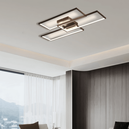 ModernBlack/White Ceiling Light Rectangular Metal Bedroom