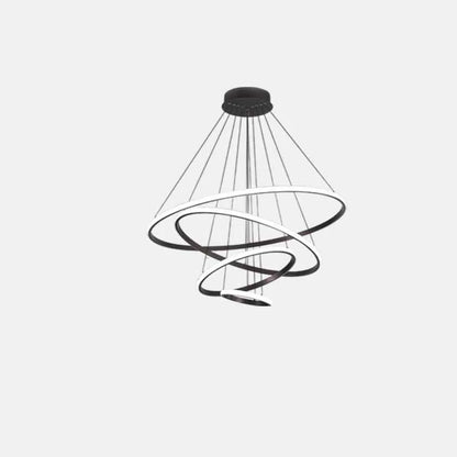 Modern Black/Gold Pendant Light Metal Acrylic Living Room