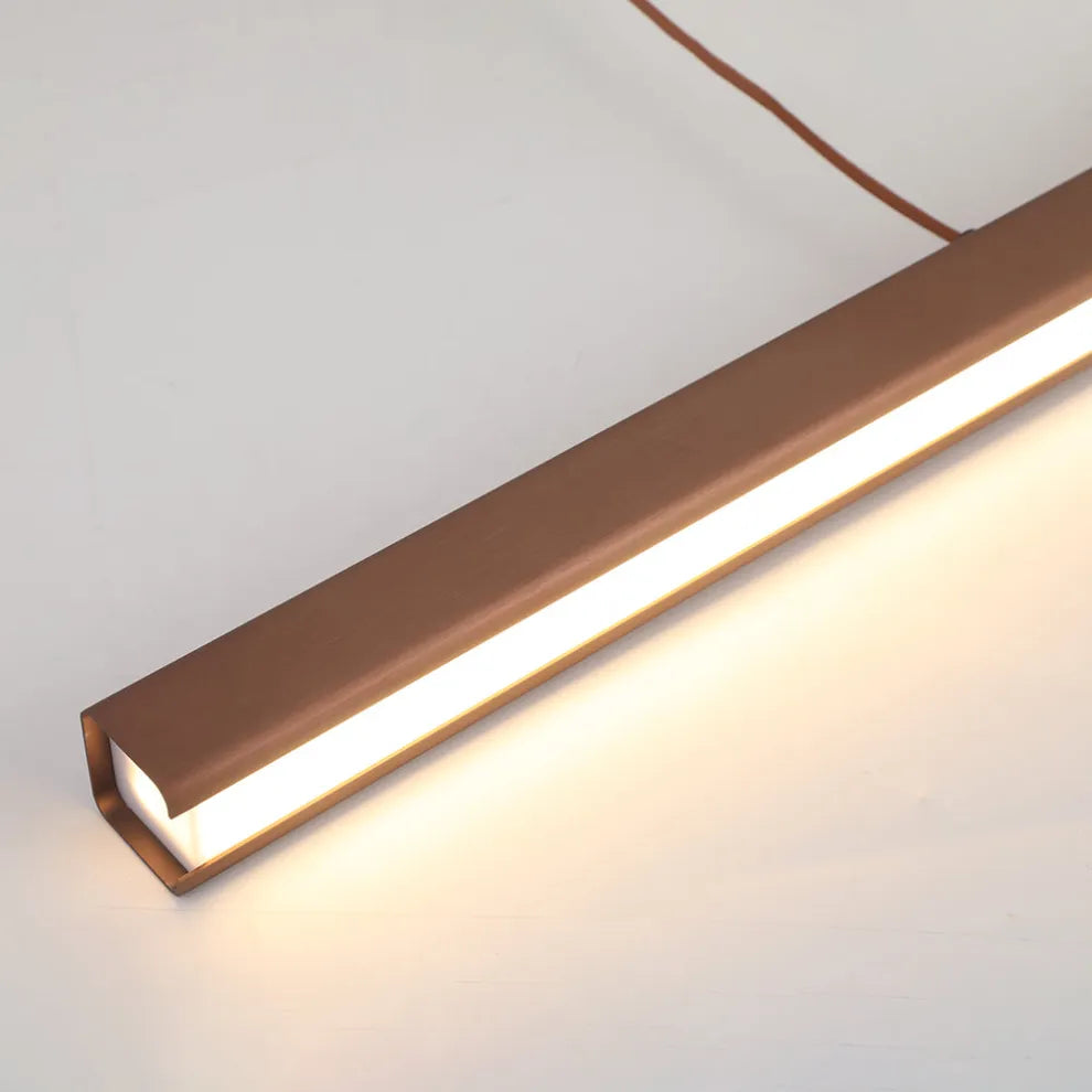 Minimalist Linear Brown Pendant Light  Detail