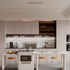 Minimalist Linear Brown Pendant Light Kitchen Island
