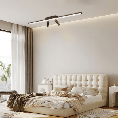 Minimalist Black Ceiling Light Metal Linear Living Room