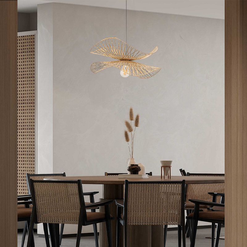 Natural Pendant Light Bamboo Elegance Woven Nature Rattan