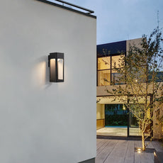 Modern Black Rectangular Outdoor Wall Lamp Courtyard