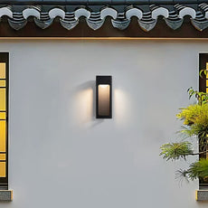 Modern Black Rectangular Outdoor Wall Lamp Exterior