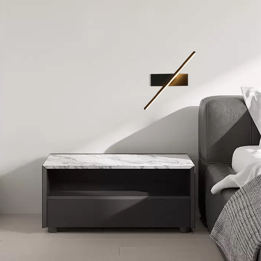 Modern Black Wall Lamp Linear Bedroom