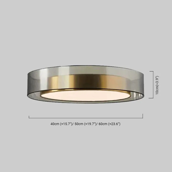 Modern Black Gold Ceiling Light Metal Acrylic Round Bedroom