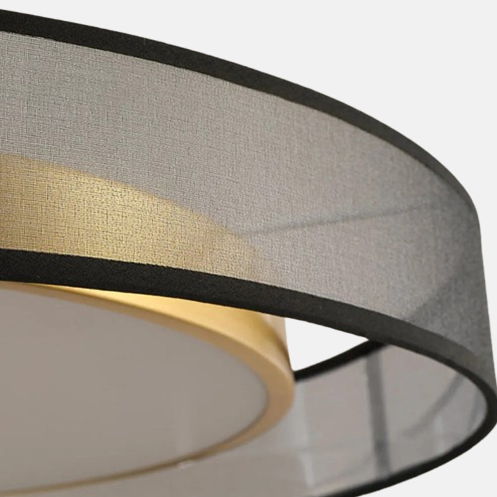 Modern Black Gold Ceiling Light Metal Acrylic Round Bedroom