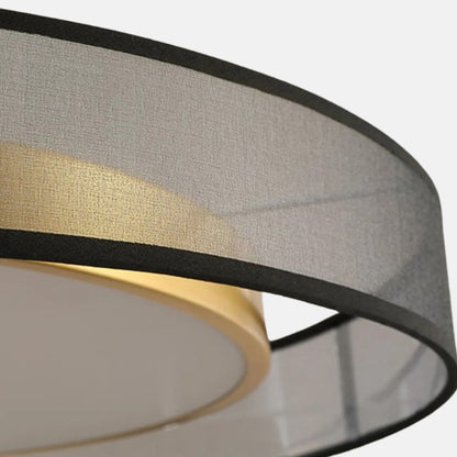 Modern Black Gold Ceiling Light Metal Acrylic Round Bedroom