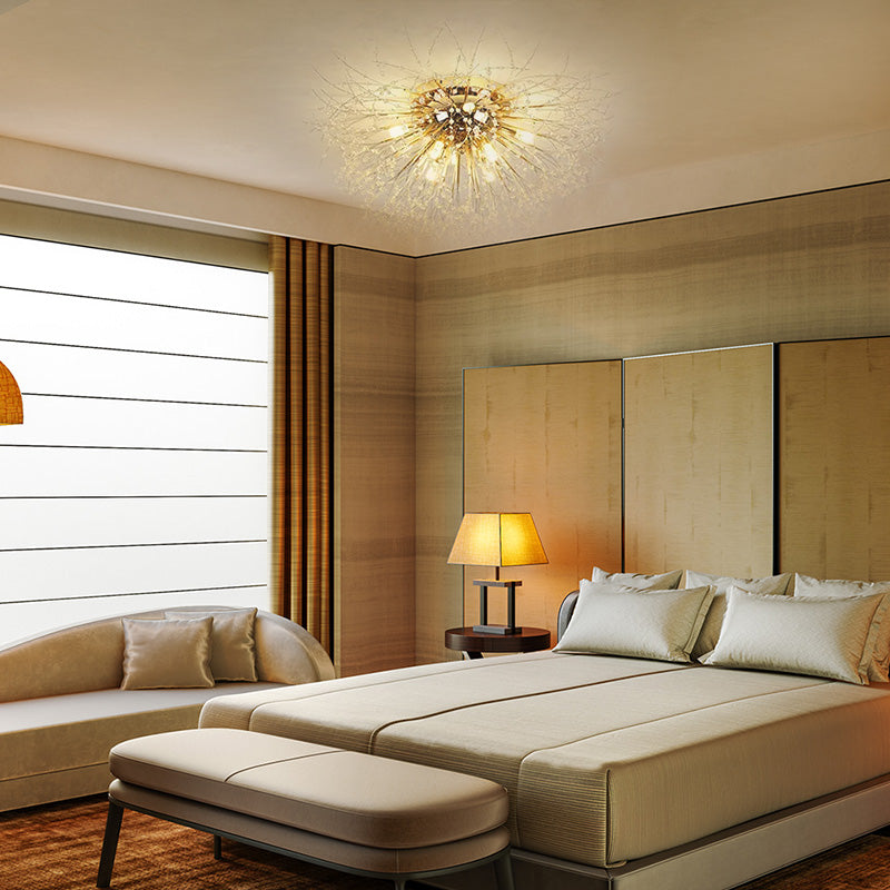 Modern Gold Ceiling Light Dandelion Bedroom