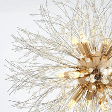Modern Gold Ceiling Light Dandelion Detail